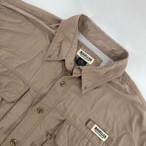 Magellan Outdoors Sportswear Shirt‎ Mens XXL Short Sleeve Button Up Beige